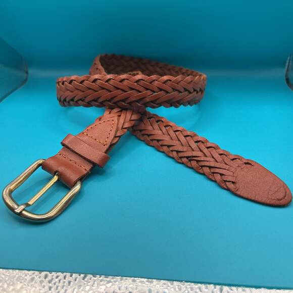 Hand Braided Accessories - 28” Women's Leather Split Hand Braided Belt - Brown Argentina